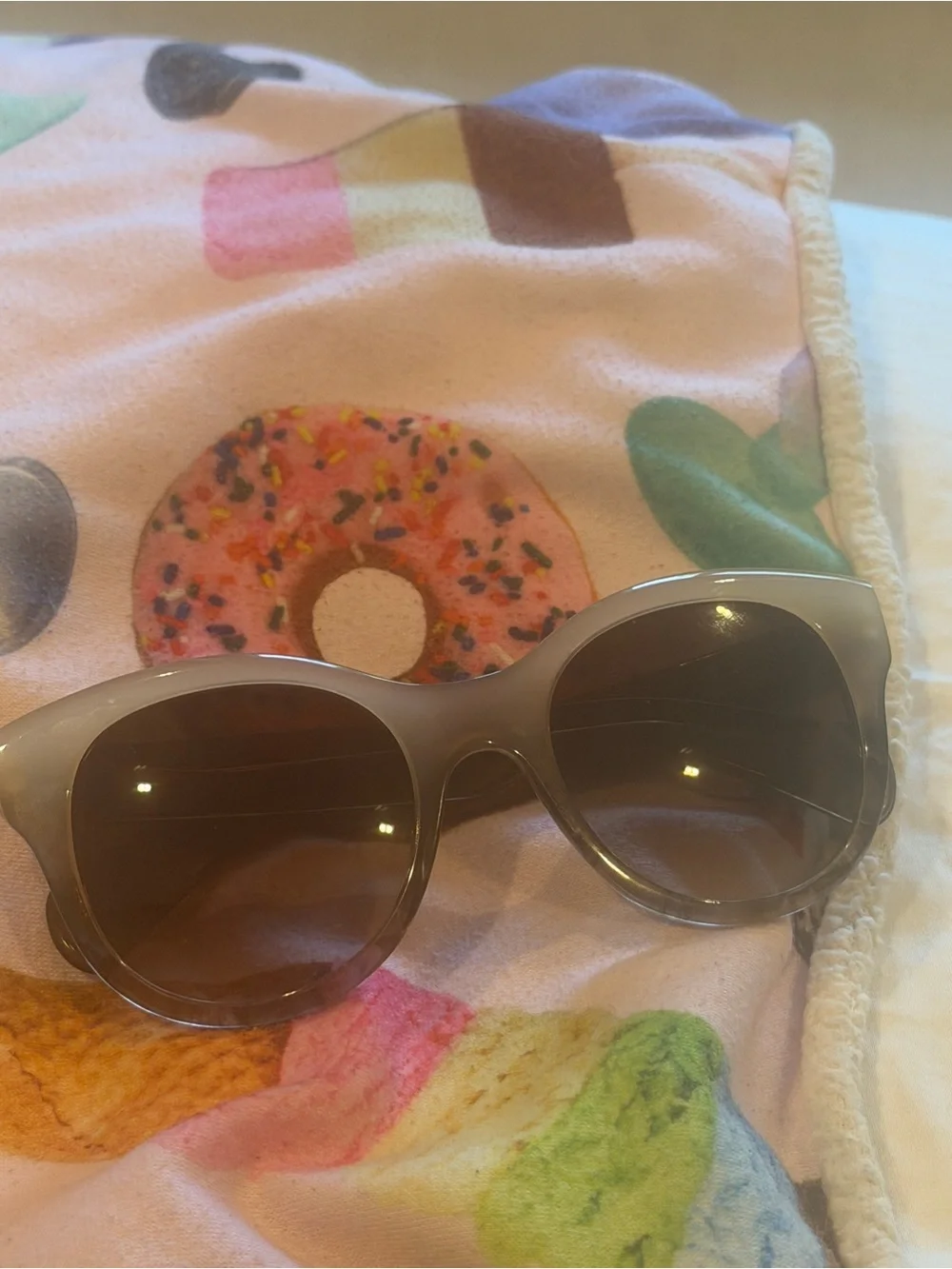 Oversized Round Gradient Sunglasses - Taupe Frame, Brown Lenses